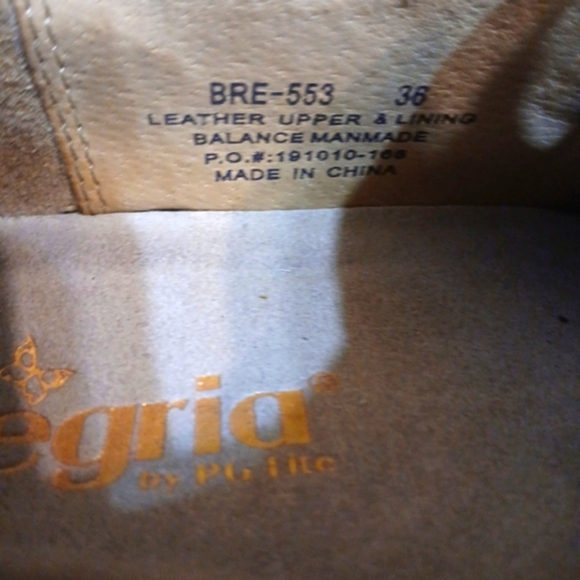 Alegria Engraved Brown Suede Mule Clogs Women's size 6 - Picture 12 of 13